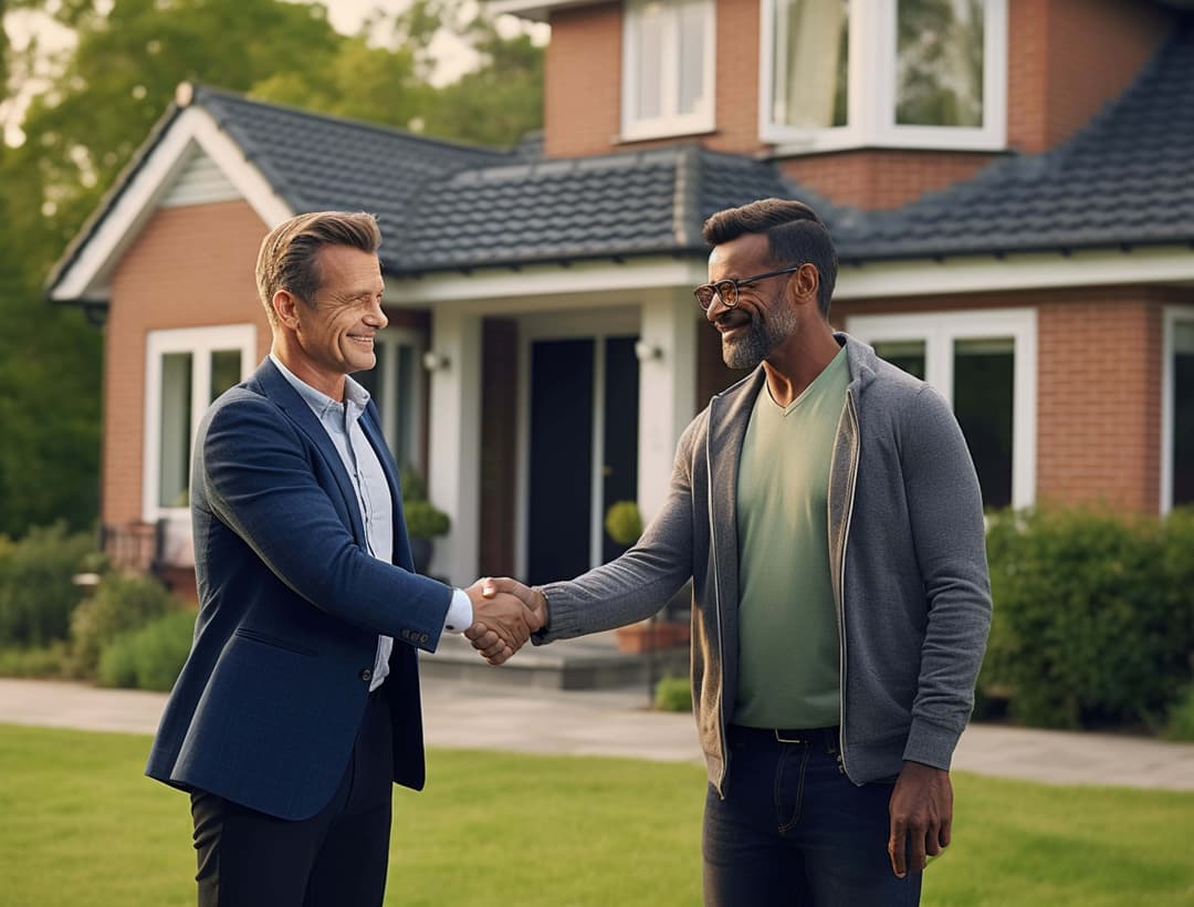 Two brokers exchanging pleasantries