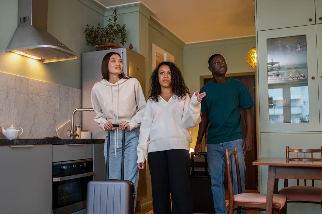 People packing inside a short let apartment
